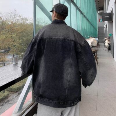 Loose men’s jean jacket 3D pocket spring autumn manufacturer