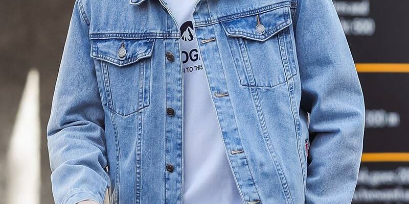 Autumn casual men’s jean jacket denim factory