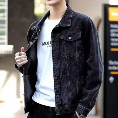 Autumn casual men’s jean jacket denim factory