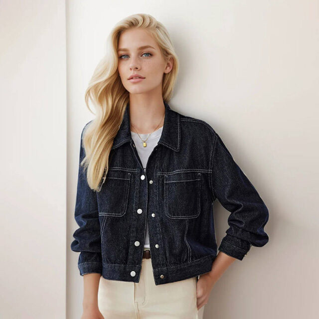 Autumn casual women’s jean jacket stylish denim manufacturer