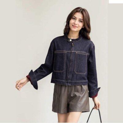 Autumn casual women’s jean jacket stylish denim manufacturer