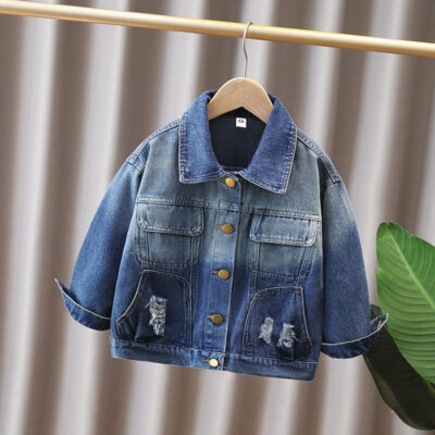 Boys spring autumn kids jean jacket denim supplier