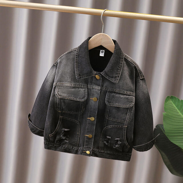 Boys spring autumn kids jean jacket denim supplier