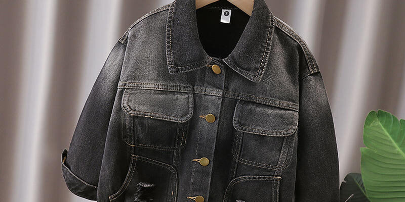 Boys spring autumn kids jean jacket denim supplier