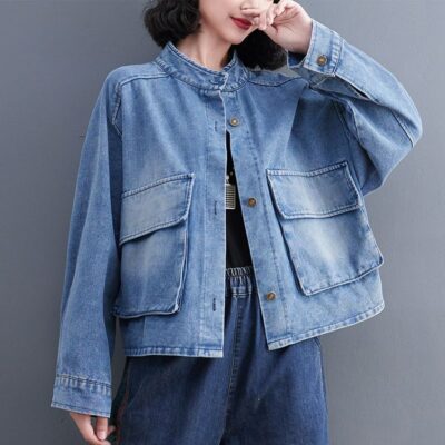 Autumn loose women’s jean jacket stylish denim bulk buyers