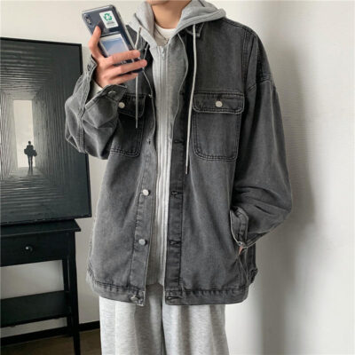 Casual hooded men’s jean jacket bulk supply