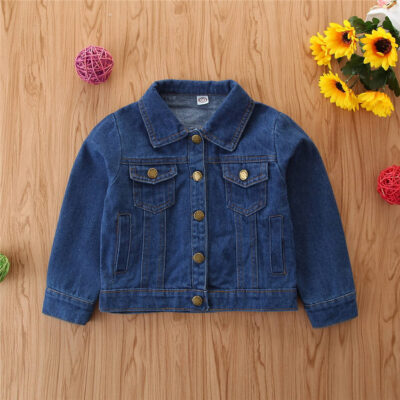 Loose fit kids jean jacket casual denim outerwear