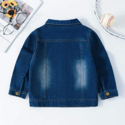 Loose fit kids jean jacket casual denim outerwear