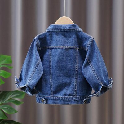 Loose fit kids jean jacket casual denim outerwear