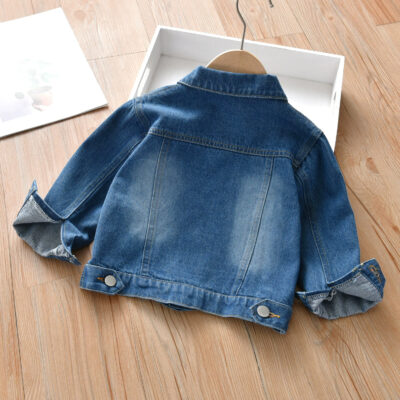 Loose fit kids jean jacket casual denim outerwear