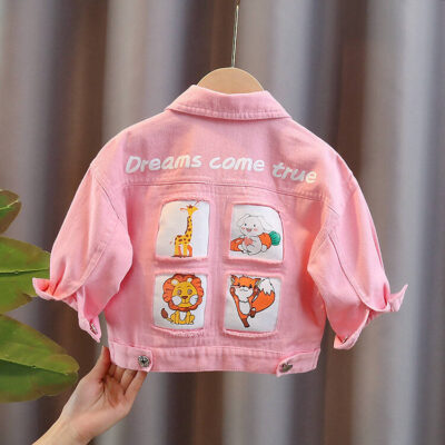 Fashion girls spring autumn custom kids jean jacket