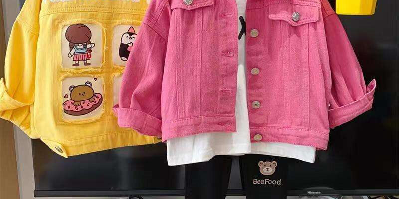 Fashion girls spring autumn custom kids jean jacket
