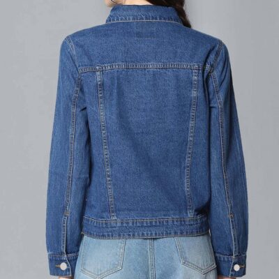 High-quality solid color women’s jean jacket custom denim