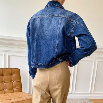 High-quality solid color women’s jean jacket custom denim