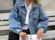 Vintage short women’s jean jacket retro denim custom