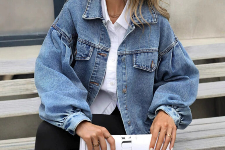 Vintage short women’s jean jacket retro denim custom