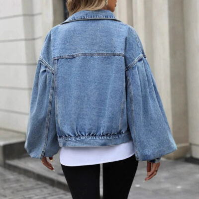 Vintage short women’s jean jacket retro denim custom