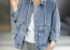 Loose hooded women’s jean jacket denim casual factory
