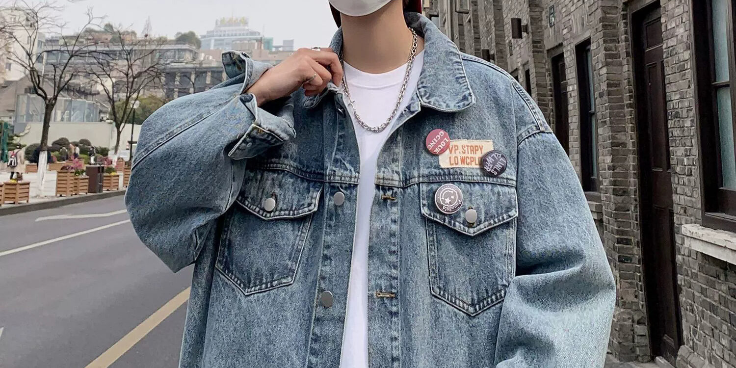 Loose autumn teen men’s jean jacket denim factory