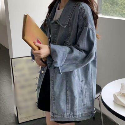 Loose fit women’s jean jacket spring autumn denim factory