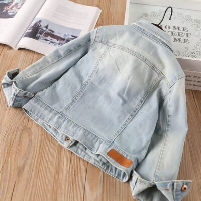 Trendy spring kids jean jacket for wholesale supply