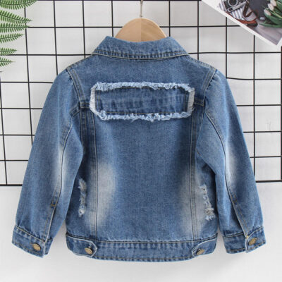 Trendy spring kids jean jacket for wholesale supply