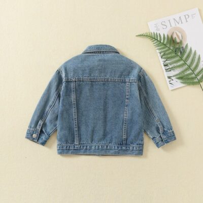 Trendy spring kids jean jacket for wholesale supply