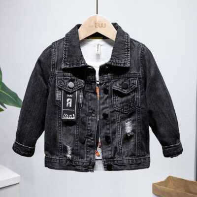 Trendy spring kids jean jacket for wholesale supply