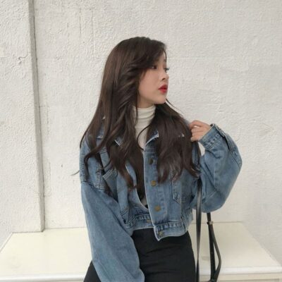 Loose short women’s jean jacket cropped design manufacturer