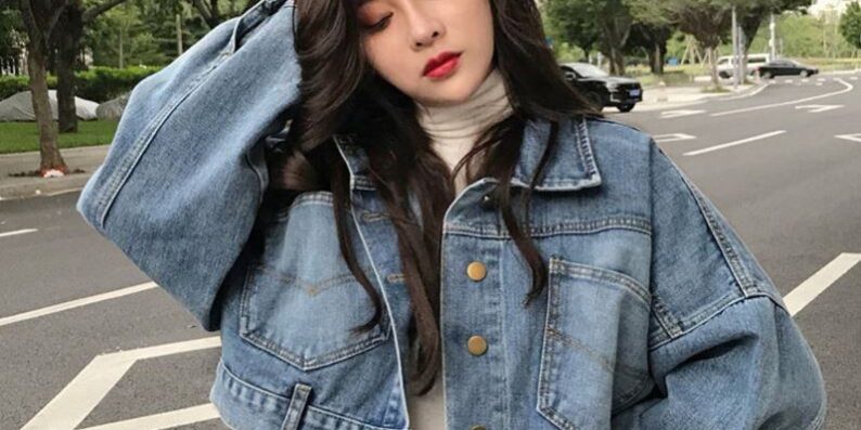 Loose short women’s jean jacket cropped design manufacturer