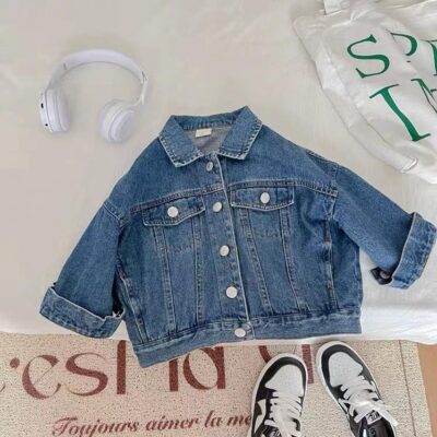 Vintage fashion kids jean jacket for girls manufacturer
