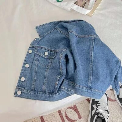 Vintage fashion kids jean jacket for girls manufacturer