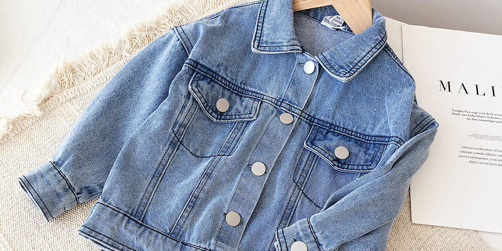 Vintage fashion kids jean jacket for girls manufacturer