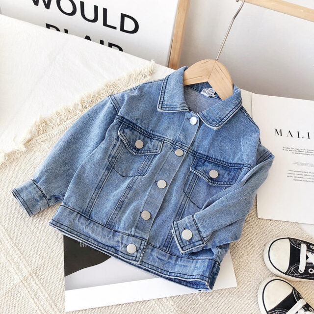 Vintage fashion kids jean jacket for girls manufacturer
