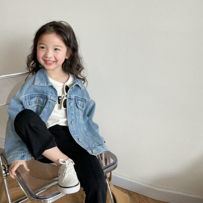 Vintage fashion kids jean jacket for girls manufacturer