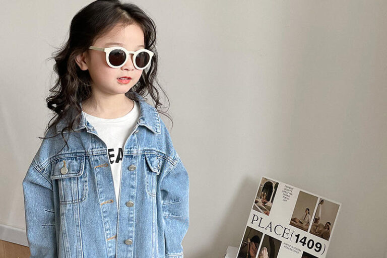 Vintage fashion kids jean jacket for girls manufacturer