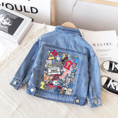 Vintage fashion kids jean jacket for girls manufacturer