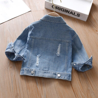 New girls kids jean jacket spring autumn casual style