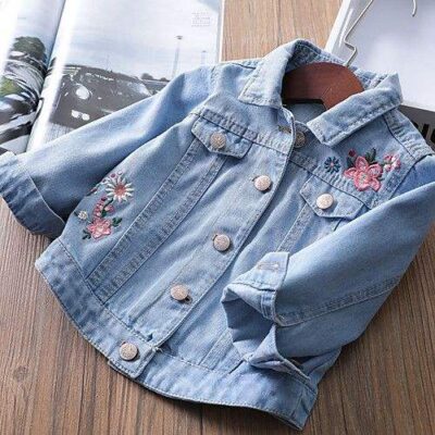 New girls kids jean jacket spring autumn casual style