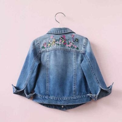 New girls kids jean jacket spring autumn casual style