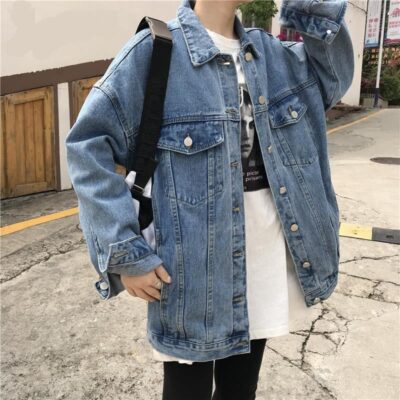 Spring autumn loose women’s jean jacket denim factory