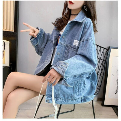 Spring autumn loose women’s jean jacket denim factory