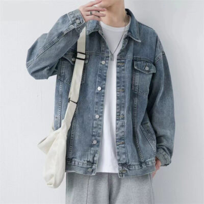 High-quality stylish men’s jean jacket manufacturer denim