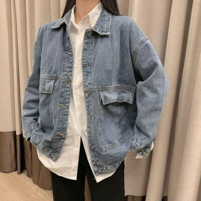 Vintage loose casual women’s jean jacket trusted supplier