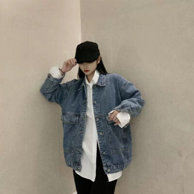Vintage loose casual women’s jean jacket trusted supplier