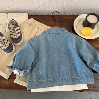 New boys kids jean jacket wholesale casual denim
