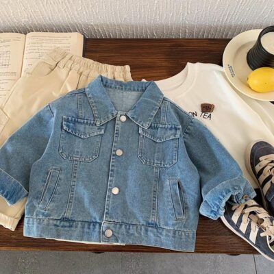 New boys kids jean jacket wholesale casual denim