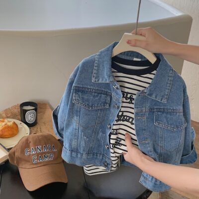 New boys kids jean jacket wholesale casual denim