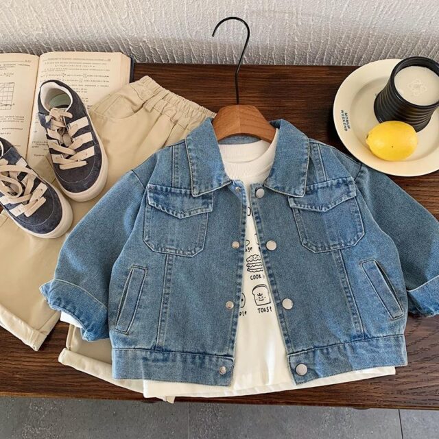 New boys kids jean jacket wholesale casual denim