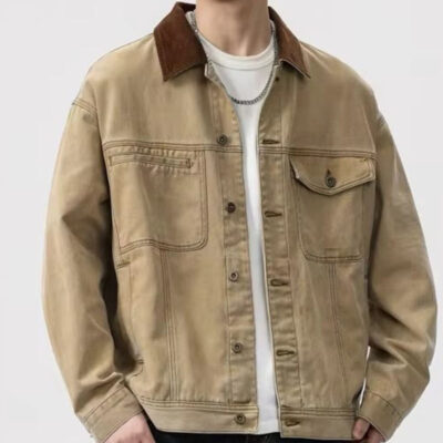 Classic vintage men’s jean jacket stylish wholesale supply